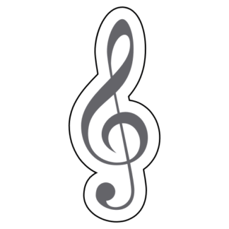 Treble Clef Sticker (Grey)